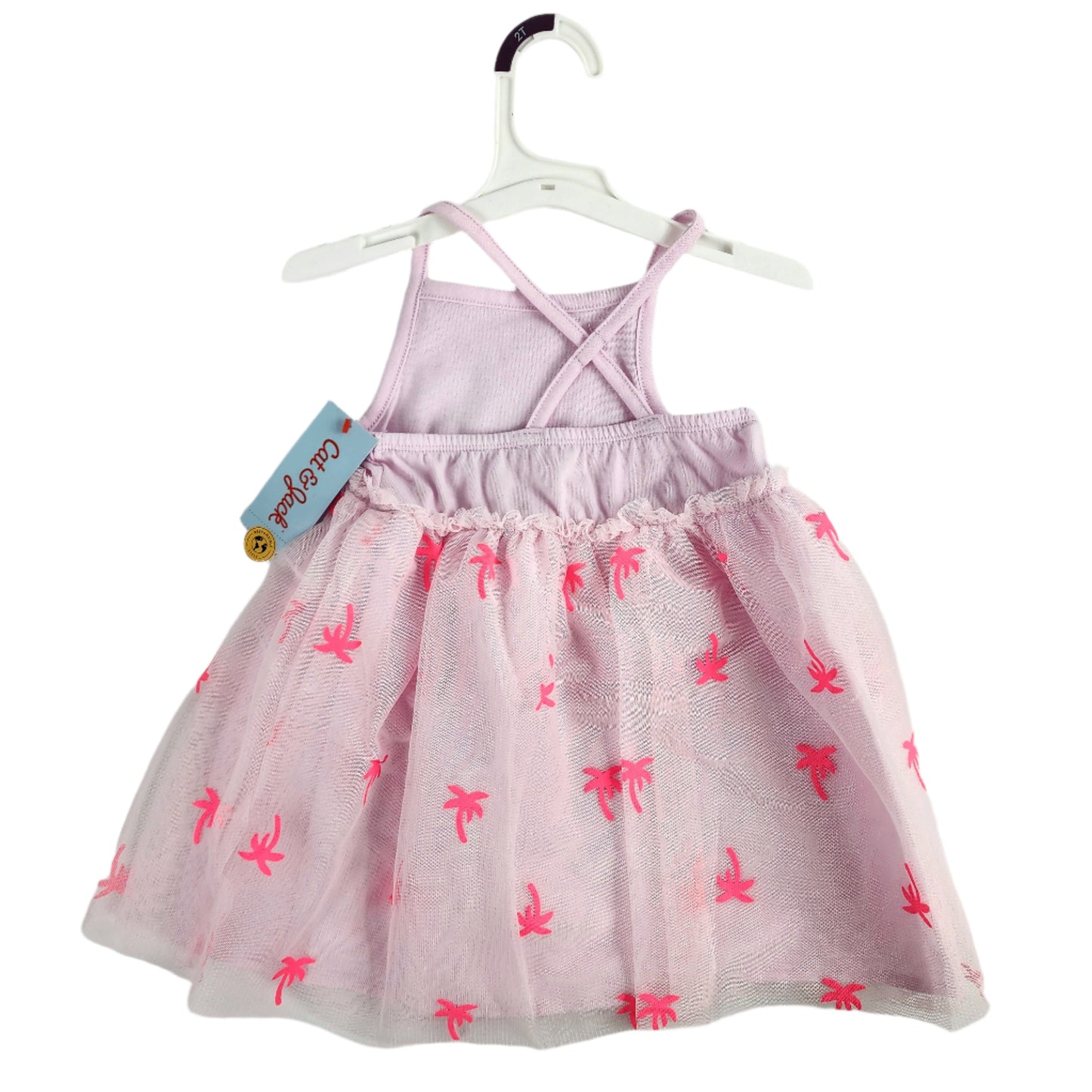 Cat & Jack Toddler Girls Light Pink Palm Tree Dress