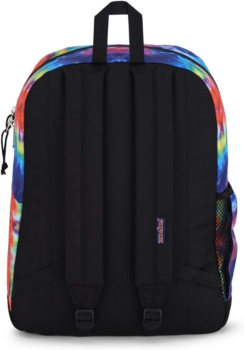 JanSport Cross Town Plus Backpack - Large Main Compartment, Side Water Bottle Pocket, 15-Inch Padded Laptop Sleeve - Red/Multi Hippie Days