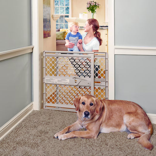 Toddleroo by North States 42-in x 26-in Pressure/Hardware Mounted Tan Plastic Safety Gate