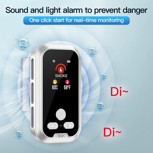 (2-Pk) Gedsffati 3-in-1 Smoke Detector, Combustible Gas, Carbon Monoxide Detector HD11-CGS