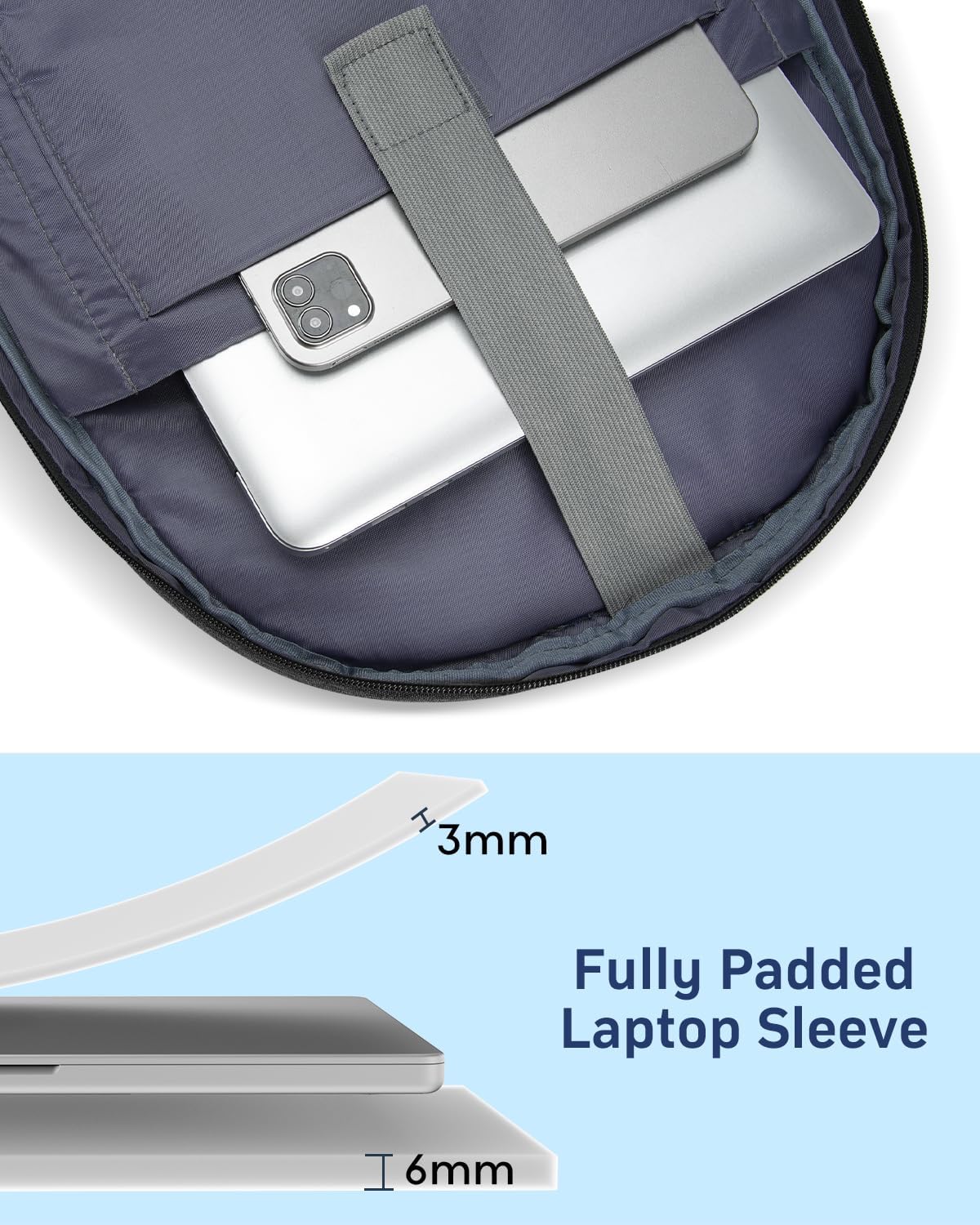 Kadilong 15.6" Laptop Backpack, Black, Anti-Theft, USB Charger
