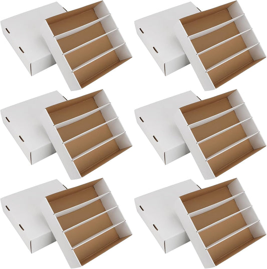 Trading Card Storage Box 3120 Count Collector Cards Box White, 6 Pack