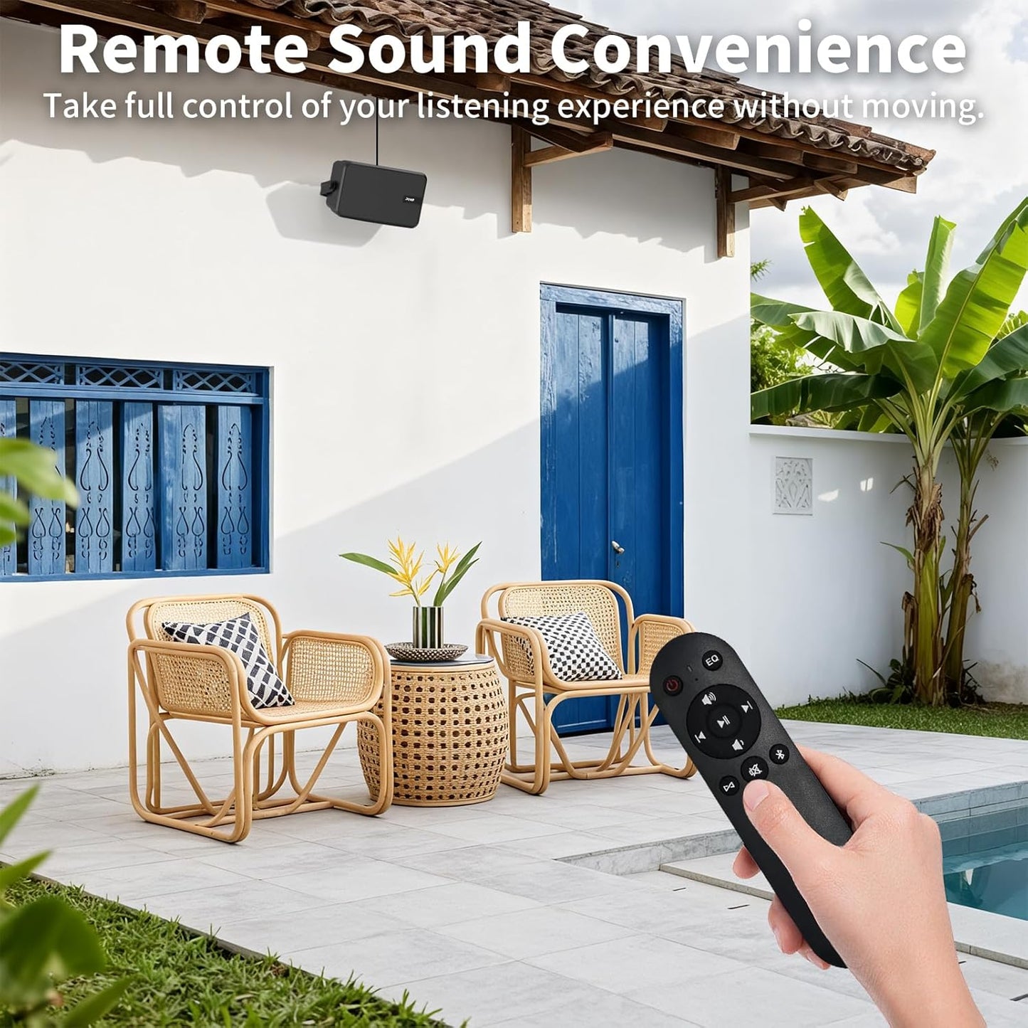 MWAU MZ-622 Bluetooth Wall-Mounted Speaker, 2-Pack, Black