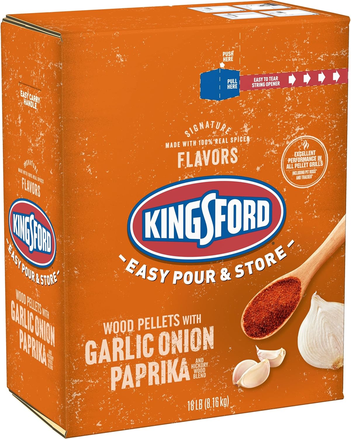 Kingsford Hardwood Pellets 17LB: Memphis BBQ and Garlic, Onion, and Paprika