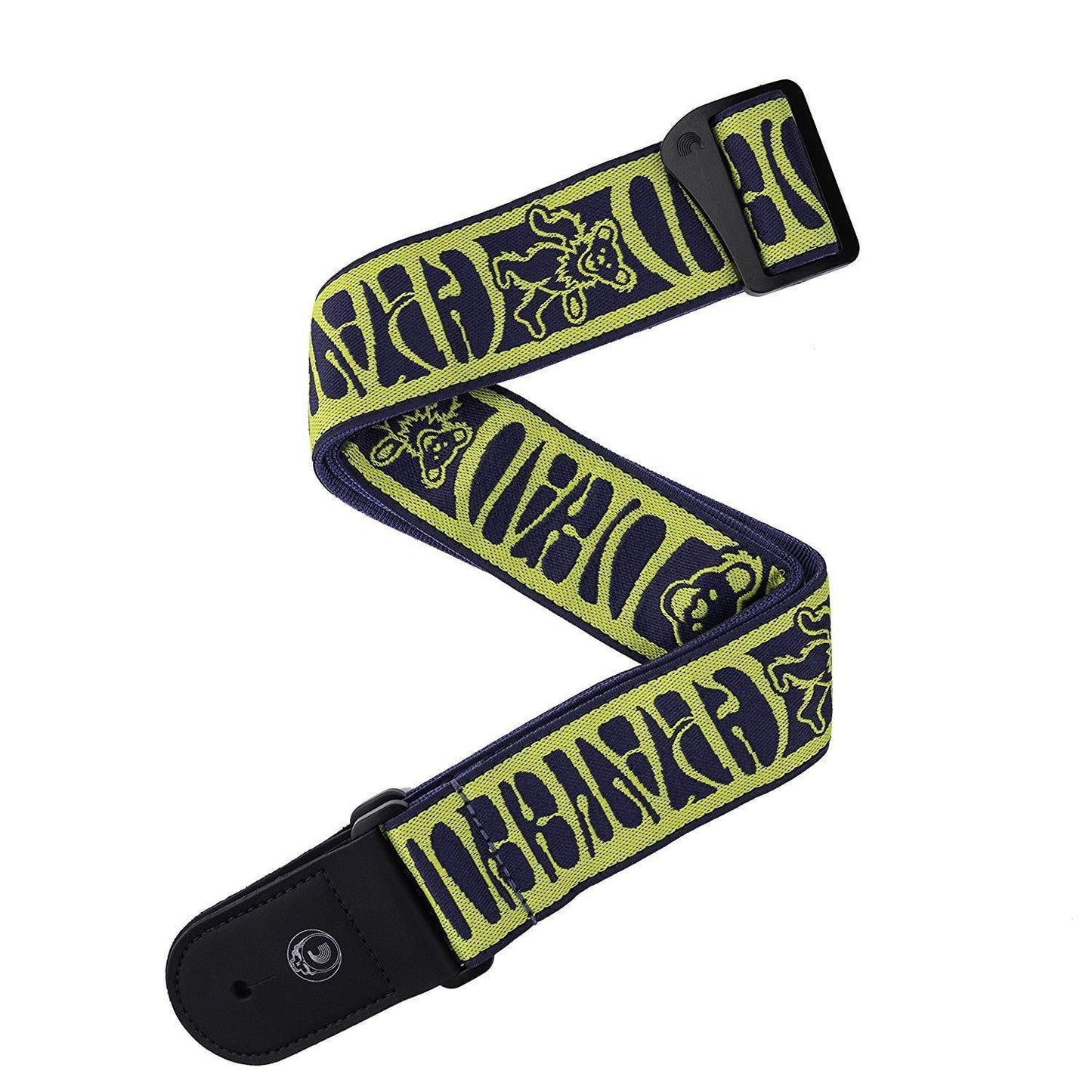 DeAddario Grateful Dead Guitar Strap, Yellow and Purple