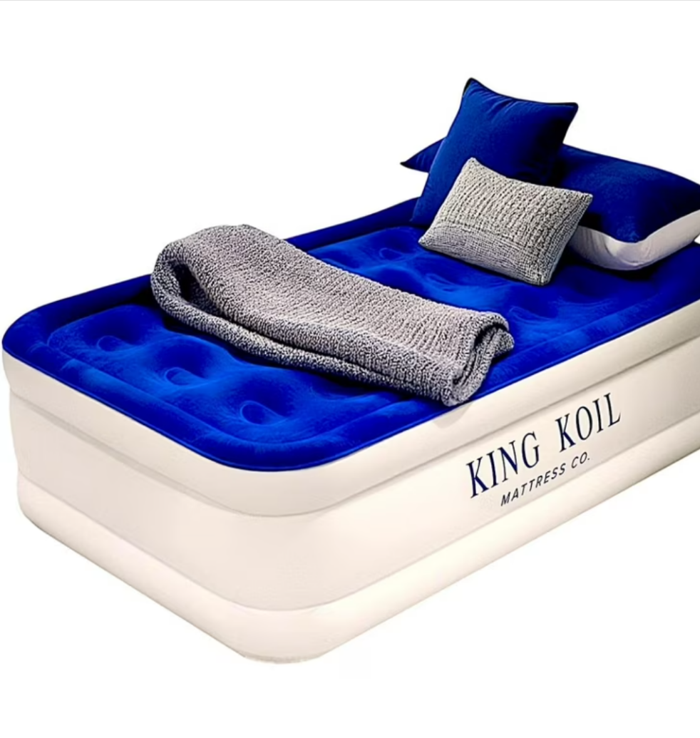 King Koil Twin Double-Height Airbed Kit w/ Built-In Pump