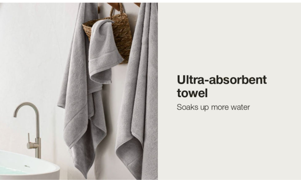 Casaluna Cotton Modal Large Bath Towel, 56"x32", Light and/or Dark Gray