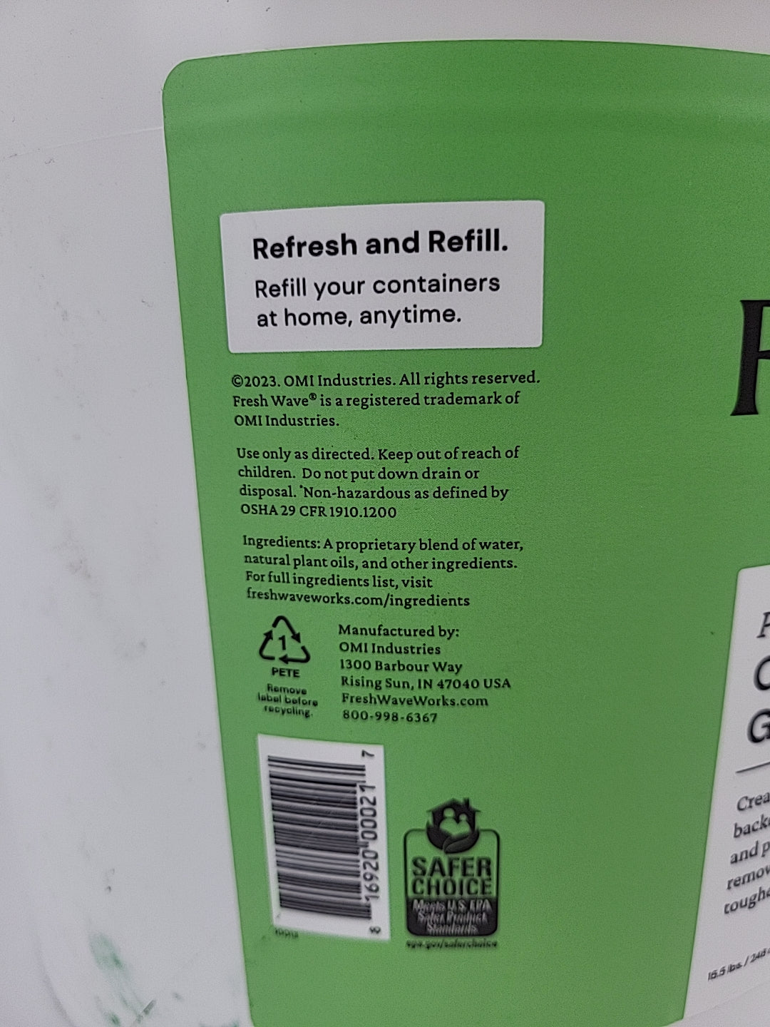 Fresh Wave Odor Removing Gel Refill Bucket, Original Scent, 248 oz.