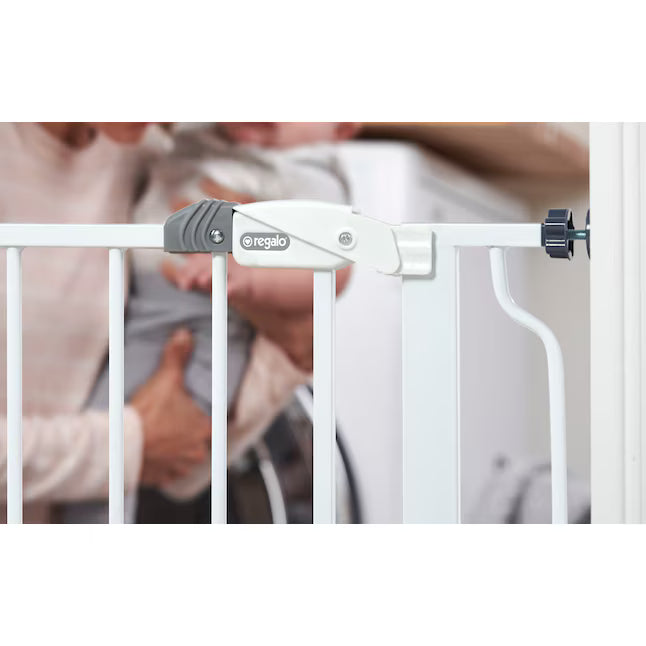 Regalo Easy Step 1160 38.5-in x 30.0-in Pressure/Hardware Mounted Metal Safety Gate, White or Black