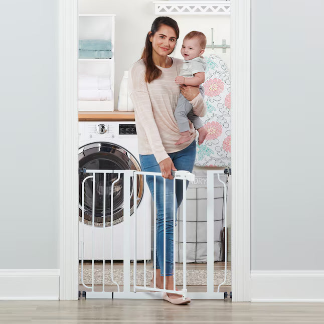 Regalo Easy Step 1160 38.5-in x 30.0-in Pressure/Hardware Mounted Metal Safety Gate, White or Black