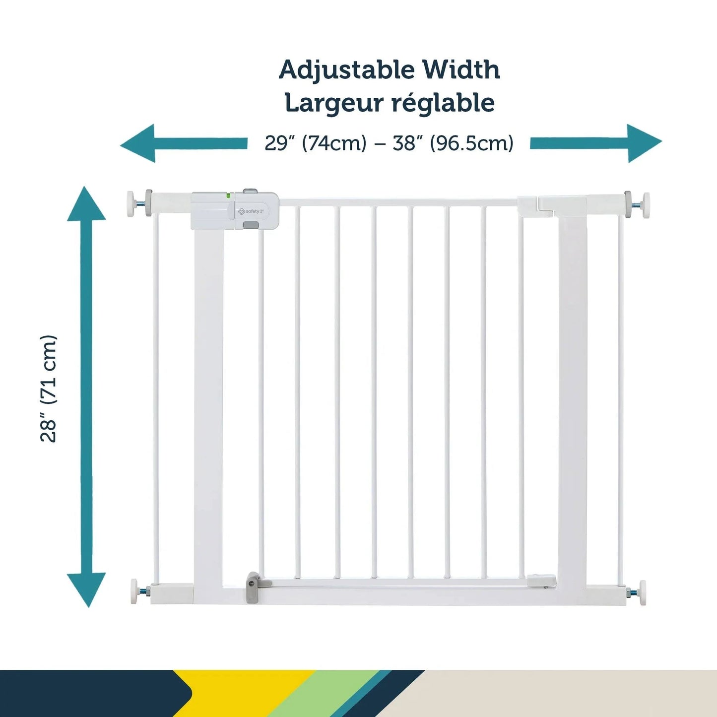 Safety 1st Easy Install Walk-Through Baby Gate 29-38"x28" White Metal