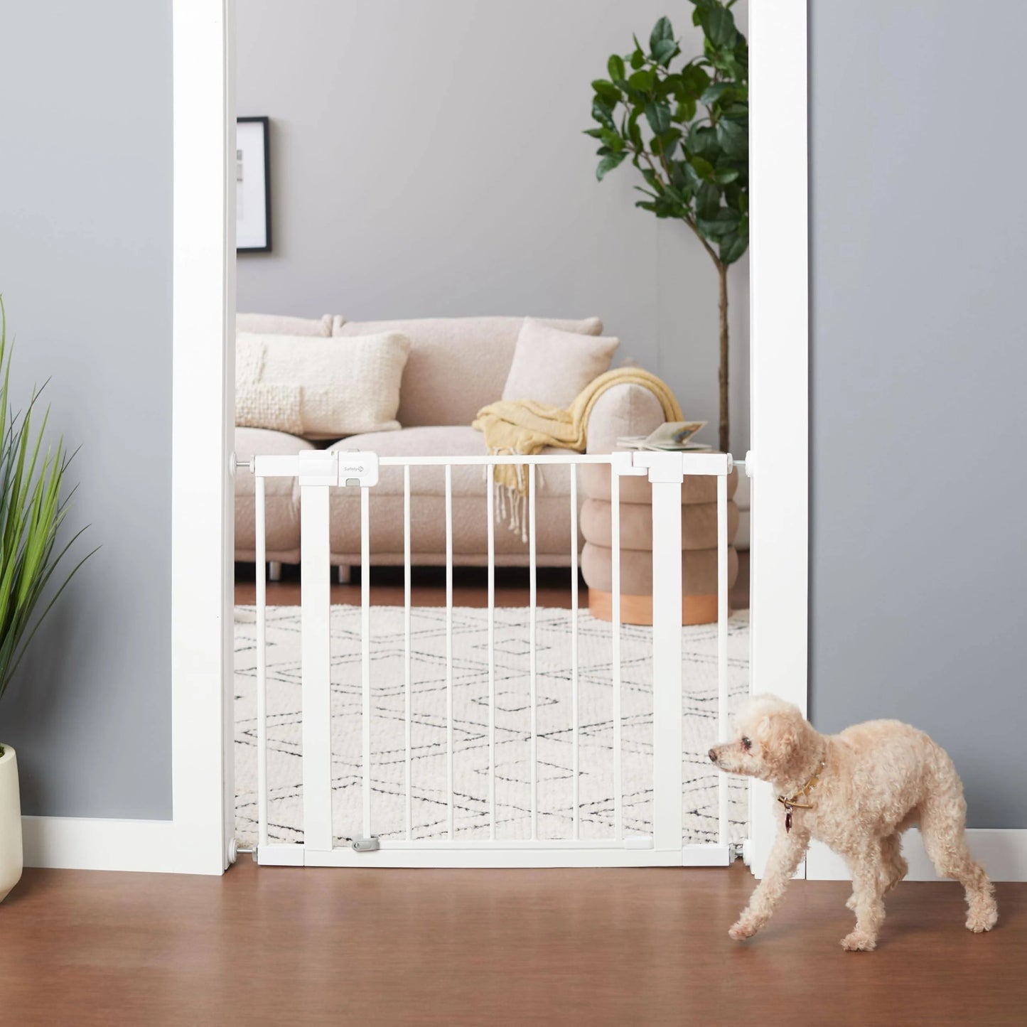 Safety 1st Easy Install Walk-Through Baby Gate 29-38"x28" White Metal