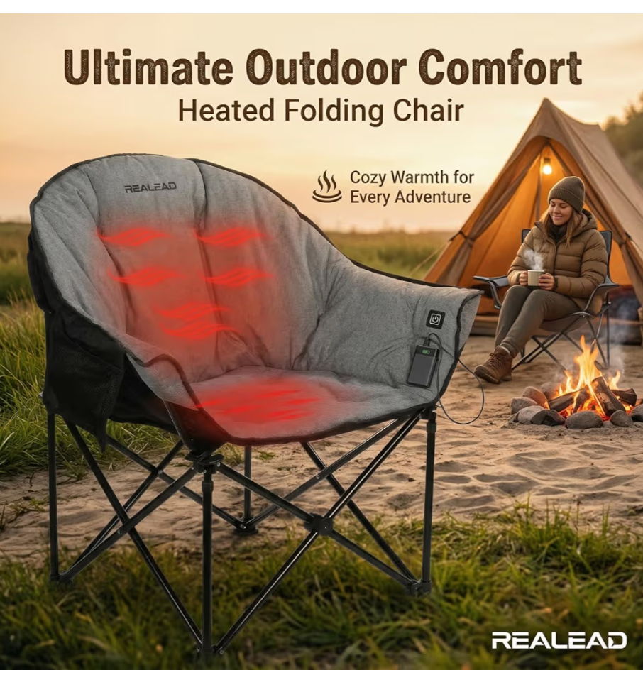 Heated Outdoor Folding Portable Chair