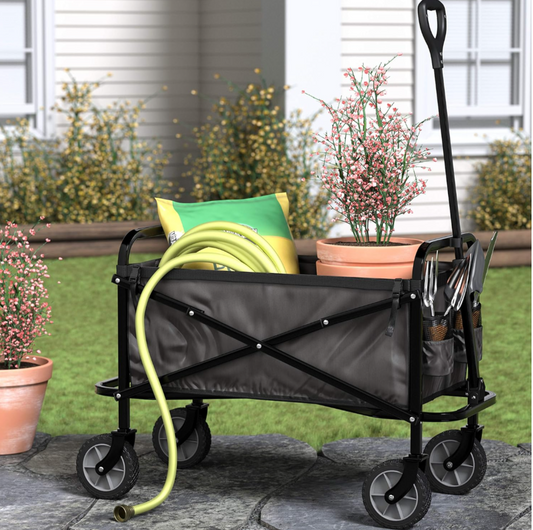 Amazon Basics Outdoor Utility Wagon, 41"×20" Black