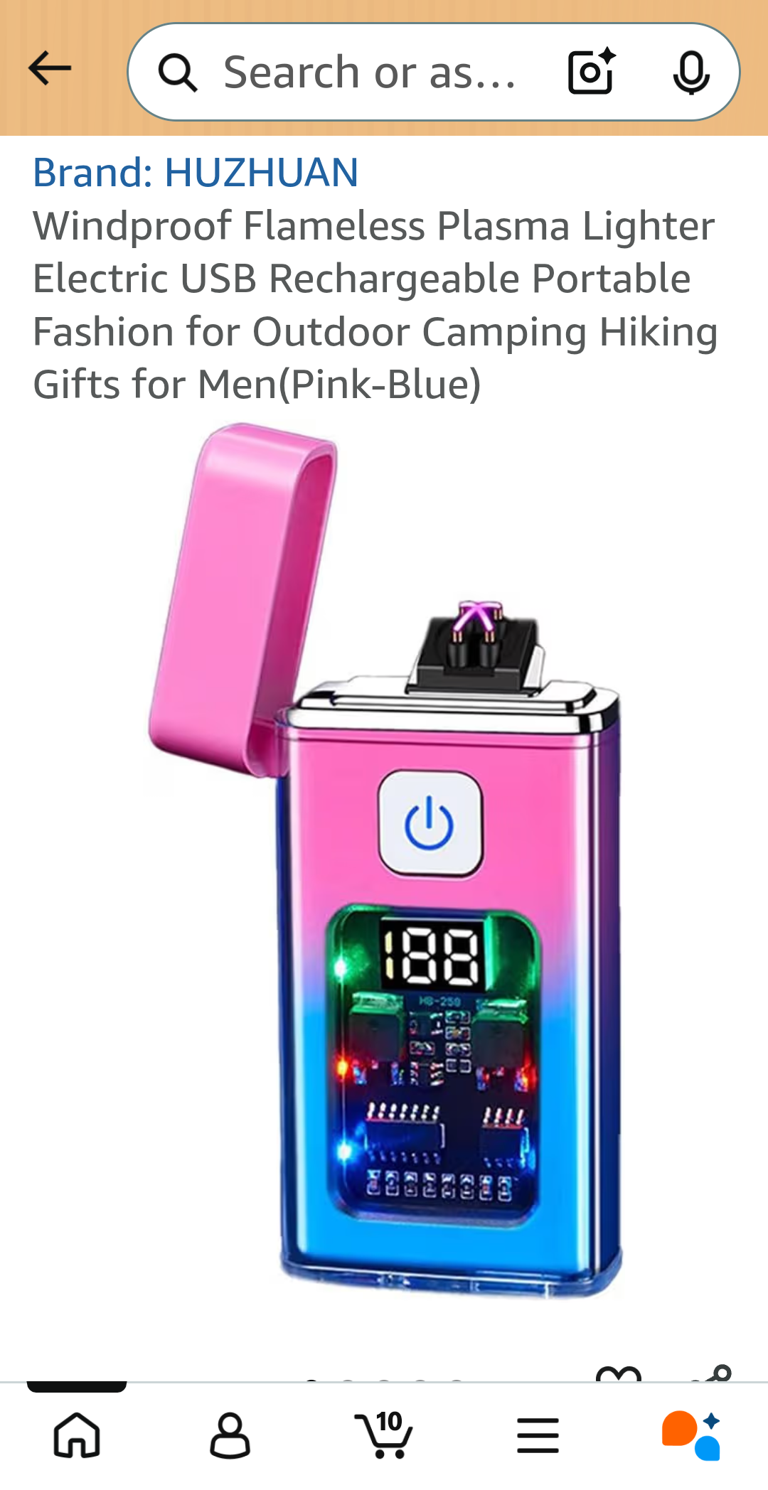 Plasma Fluid-Free Lighter, USB Charged, Pink