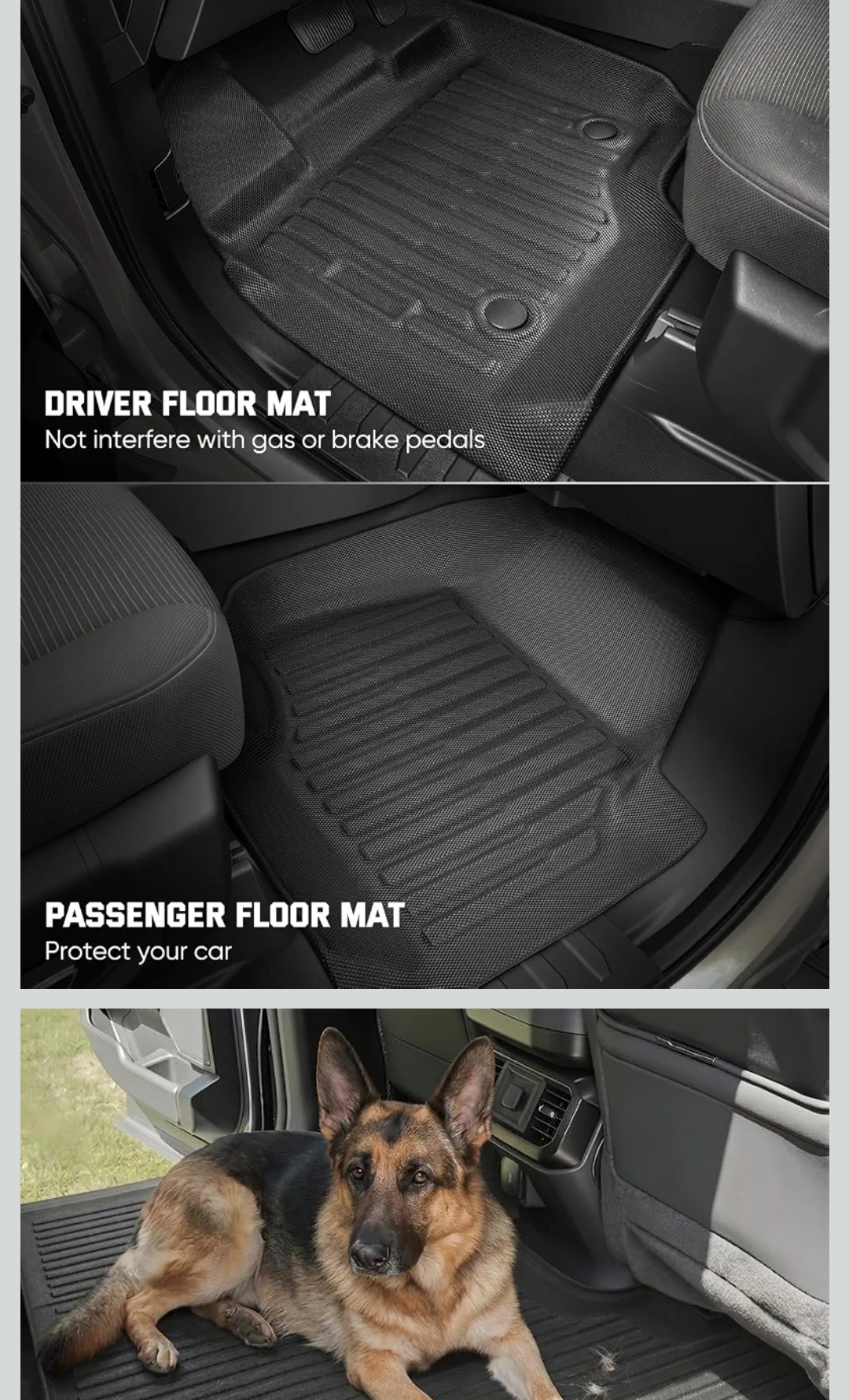 Floor & Bed Mats for Ford F150: 2015-2026 SuperCrew/Crew Cab Only(5.5FT Short Bed)(w/o Fold Flat Storage)