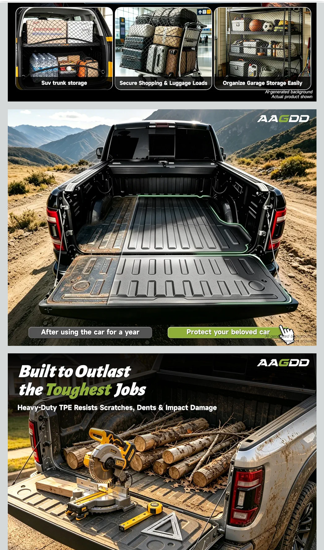Truck Bed Liner & Tailgate Liner for Ram 1500/1500 RHO 2019-2026 Short Bed
