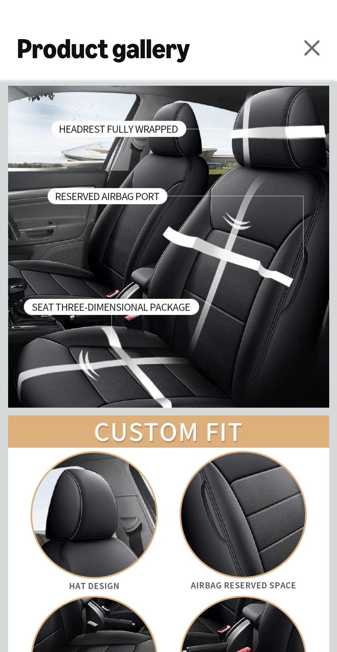 Custom Fit Seat Covers for Chevy Blazer 2019 2020 2021 2022 2023 2024 Full Set Premium Faux Leather Comfort Protection (Black)