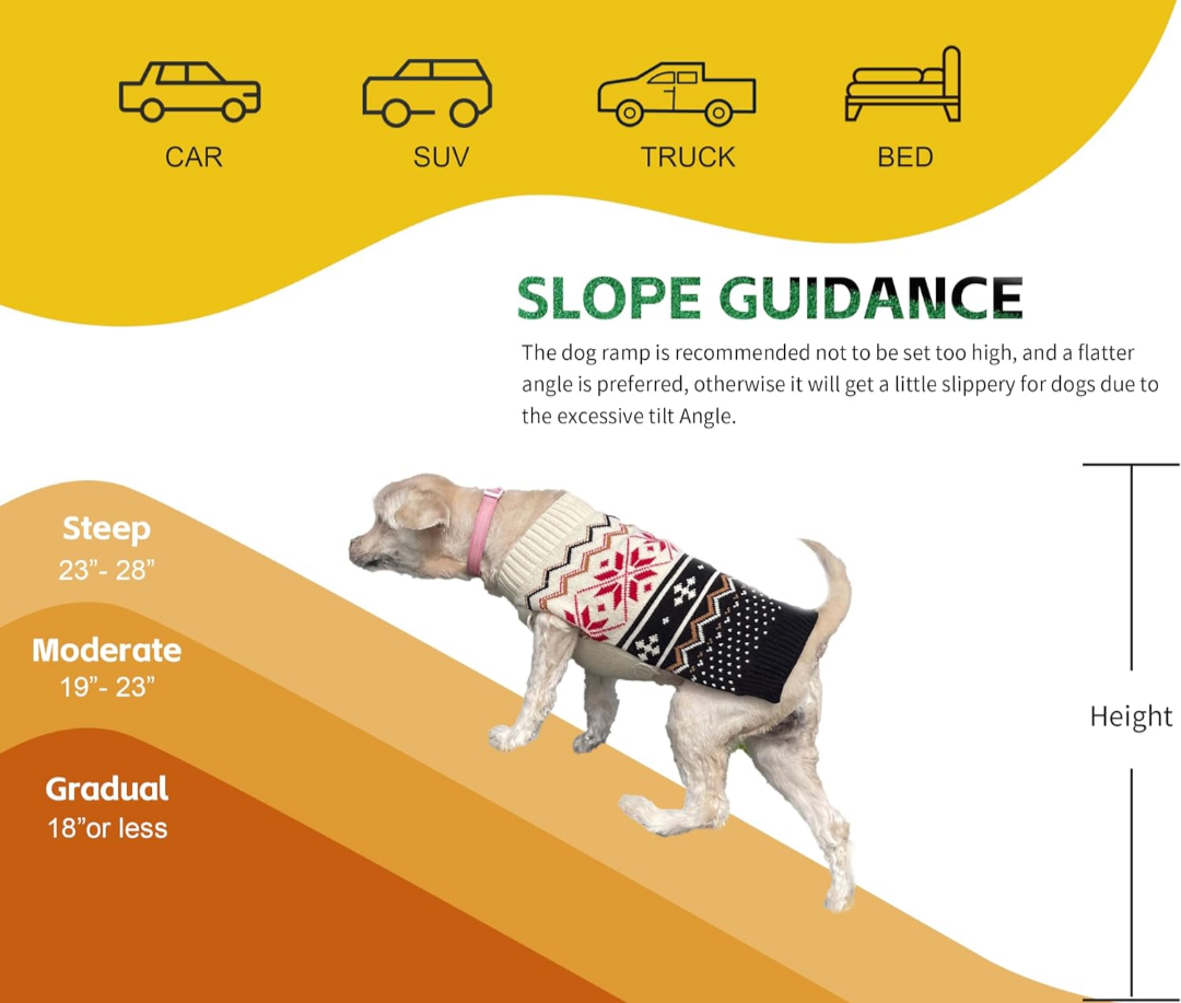 Pet-Step Folding Portable Dog Ramp with Poly Grass