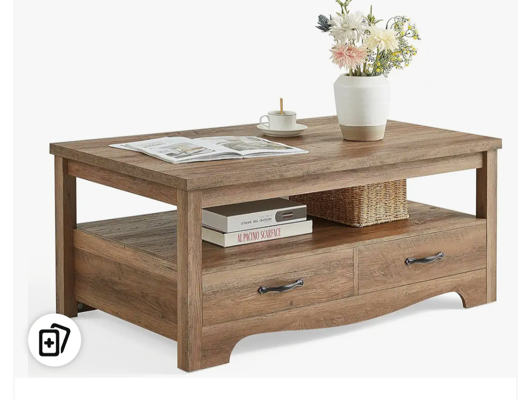 Linsey Home Farmhouse Coffee Table, Brown