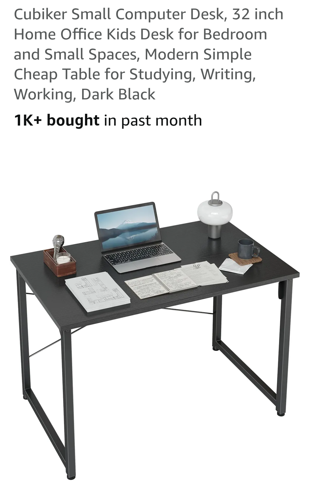 Cubiker Small Computer Desk for Home Office or Dorm, 32" Black
