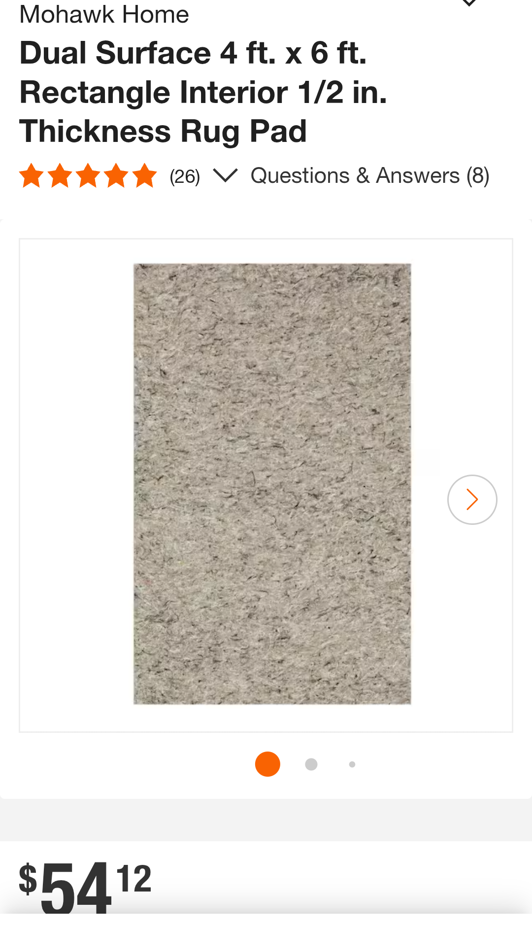 Dual Surface 4'x6' Indoor Rug, Grey