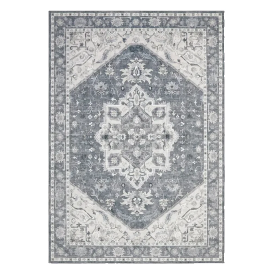 Wyatt and Ash Machine Washable Area Rug 5'3"x 7'9" Gray