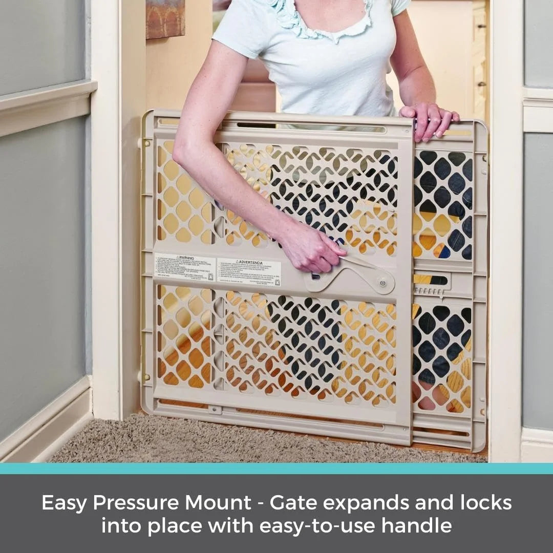 Toddleroo by North States 42-in x 26-in Pressure/Hardware Mounted Tan Plastic Safety Gate