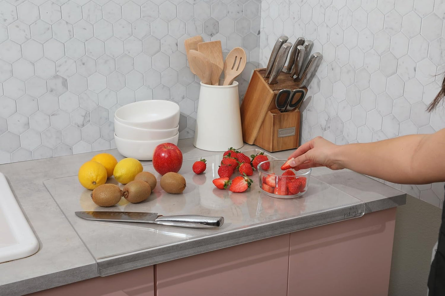 Clear Cutting Board for Kitchen with Lip Non-Slip 24" Wide x 18" Long - Lima Deals