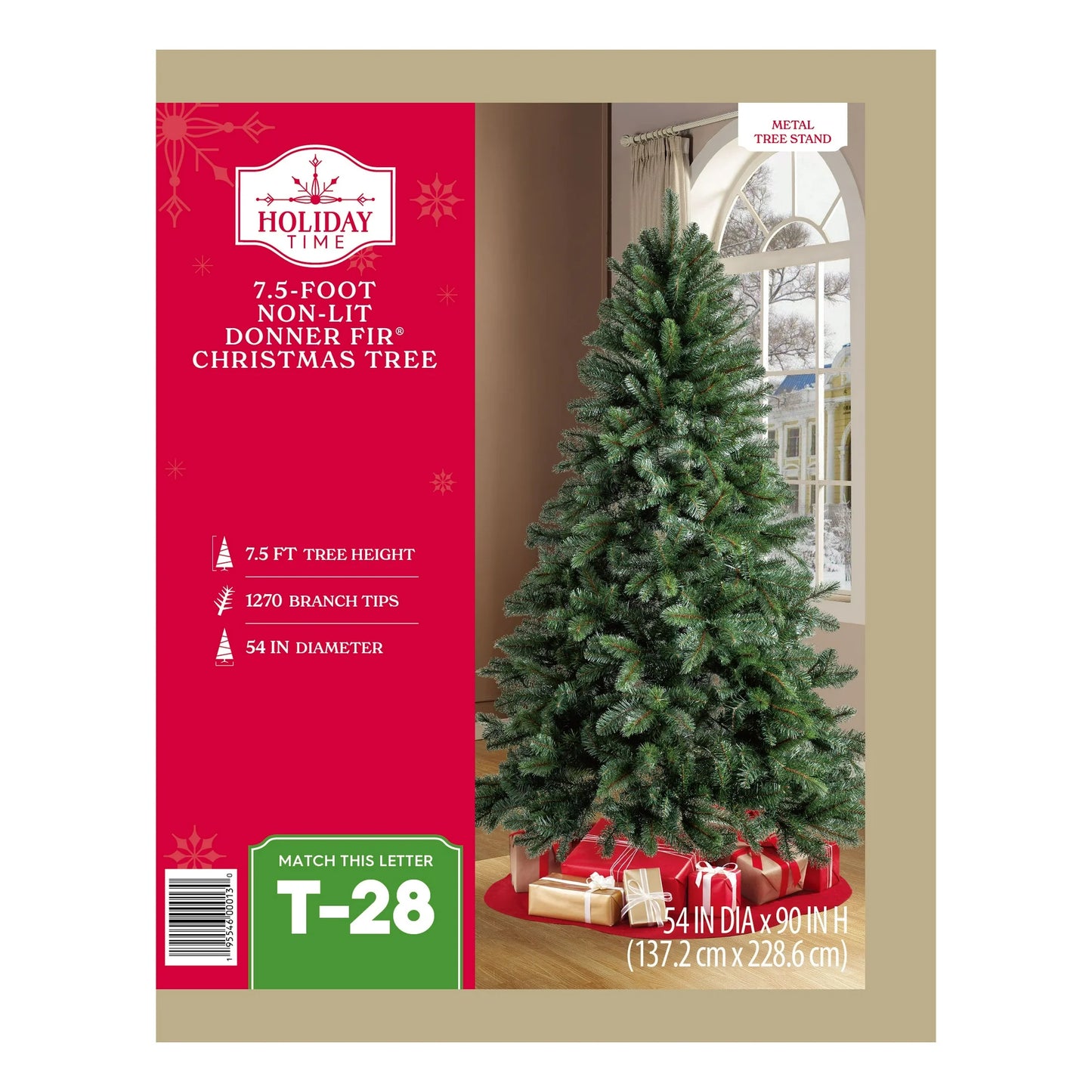 Holiday Time 7.5ft Non-Lit Donner Fir Christmas Tree