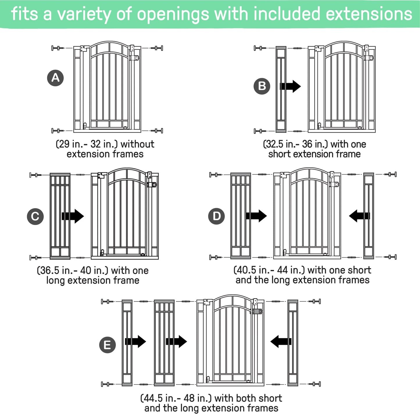 Ingenuity The Doorway 48W Series Safety Pet and Baby Gate, 28.5'-48' Wide, 36' Tall - Grey