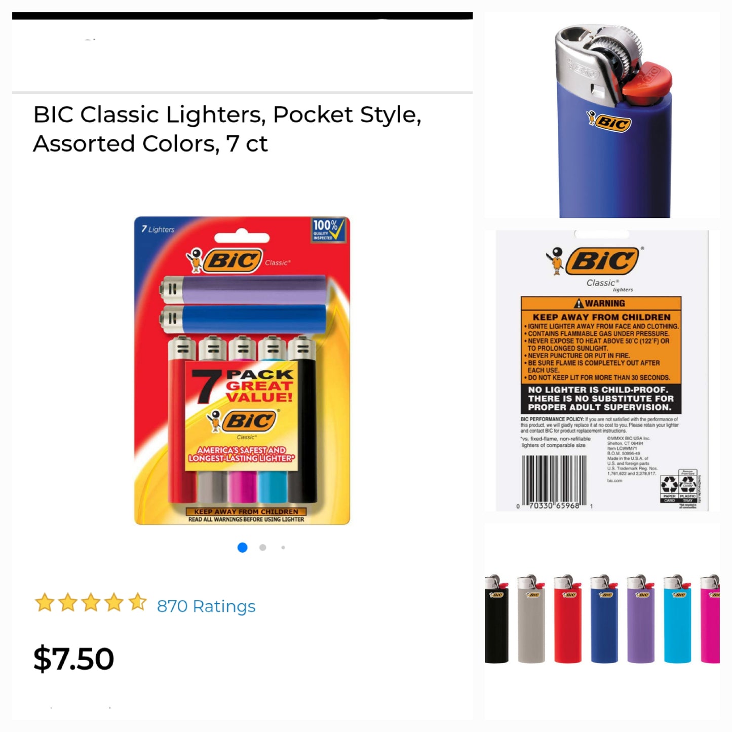 Bic Lighters (7 Pack)