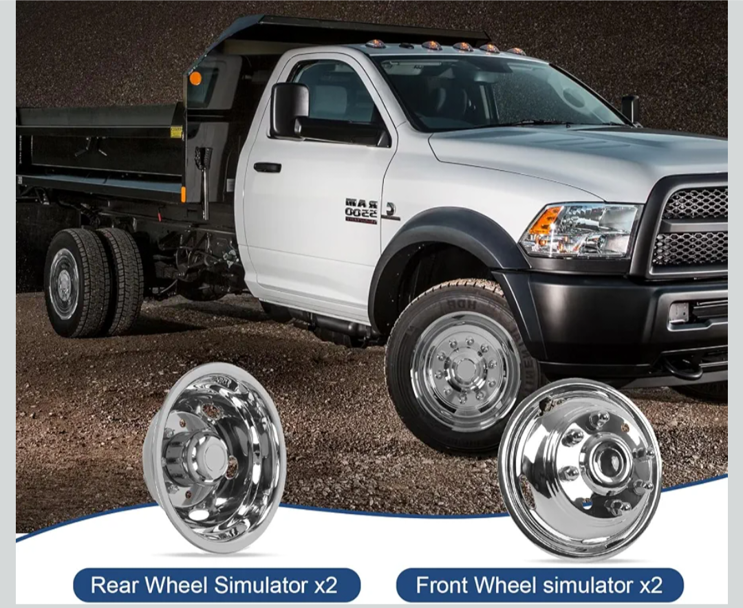 HIghtall 19.5 Wheel Simulators, 19.5" 10 Lug Stainless Steel Hubcaps