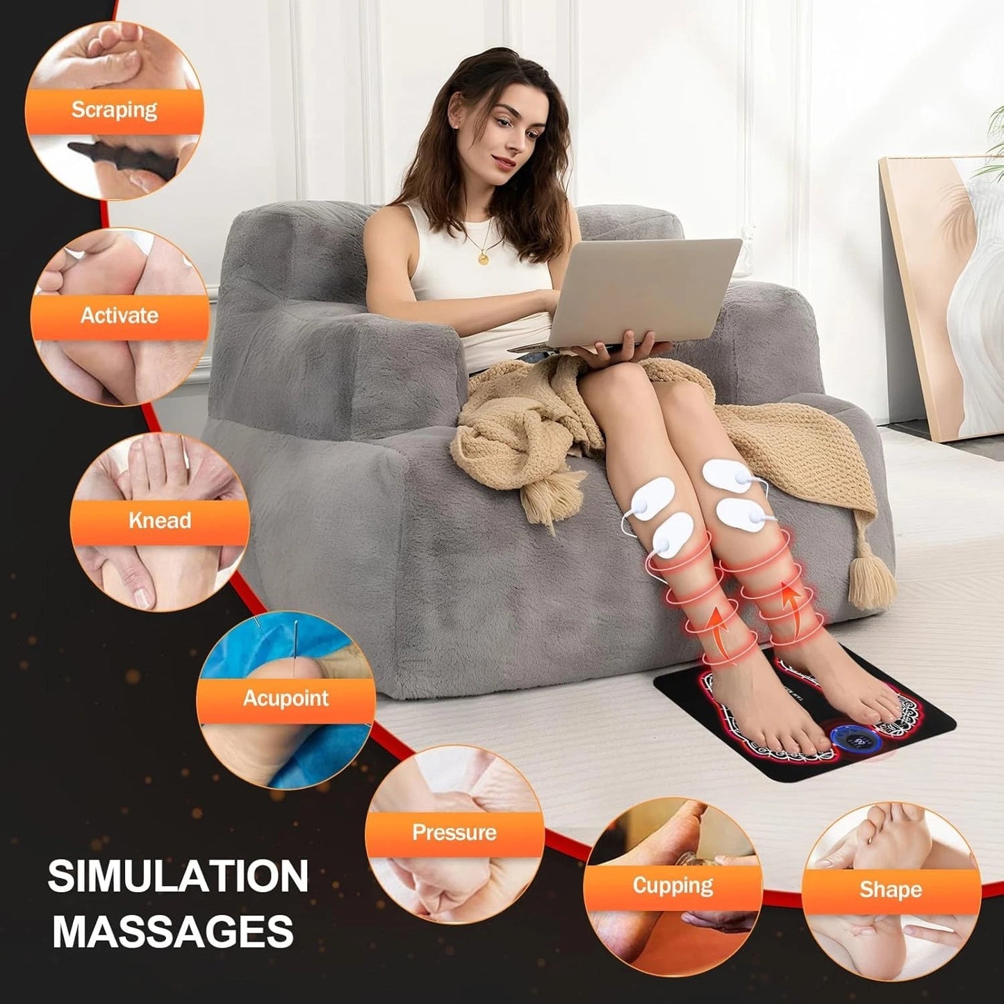 NEWDAY EMS Foot Massage Mat – TENS Muscle Relaxation Pad w/ Remote Control