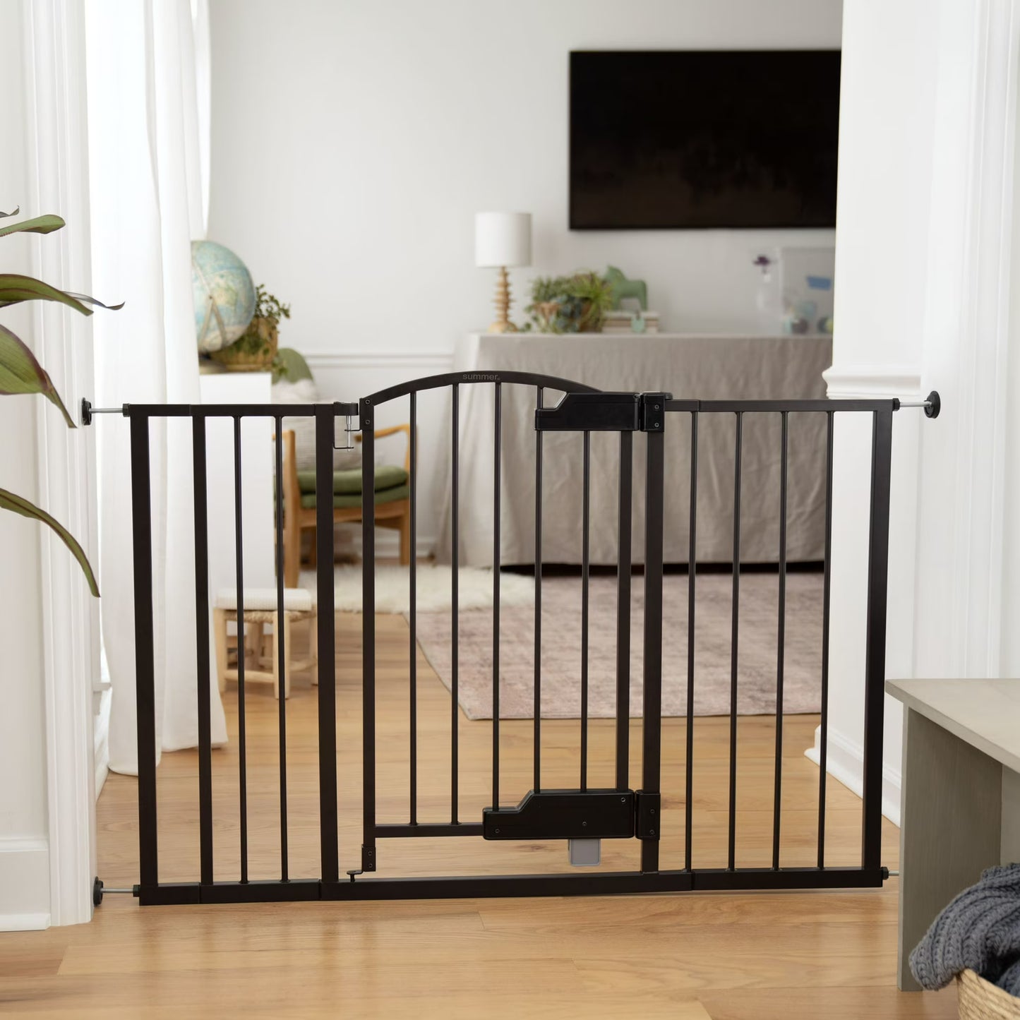 Thruway 52W Series Hands-Free GlideOpen Pressure/Hardware Mounted Pet and Baby Gate, 24"-52" Wide, 33" Tall - Espresso