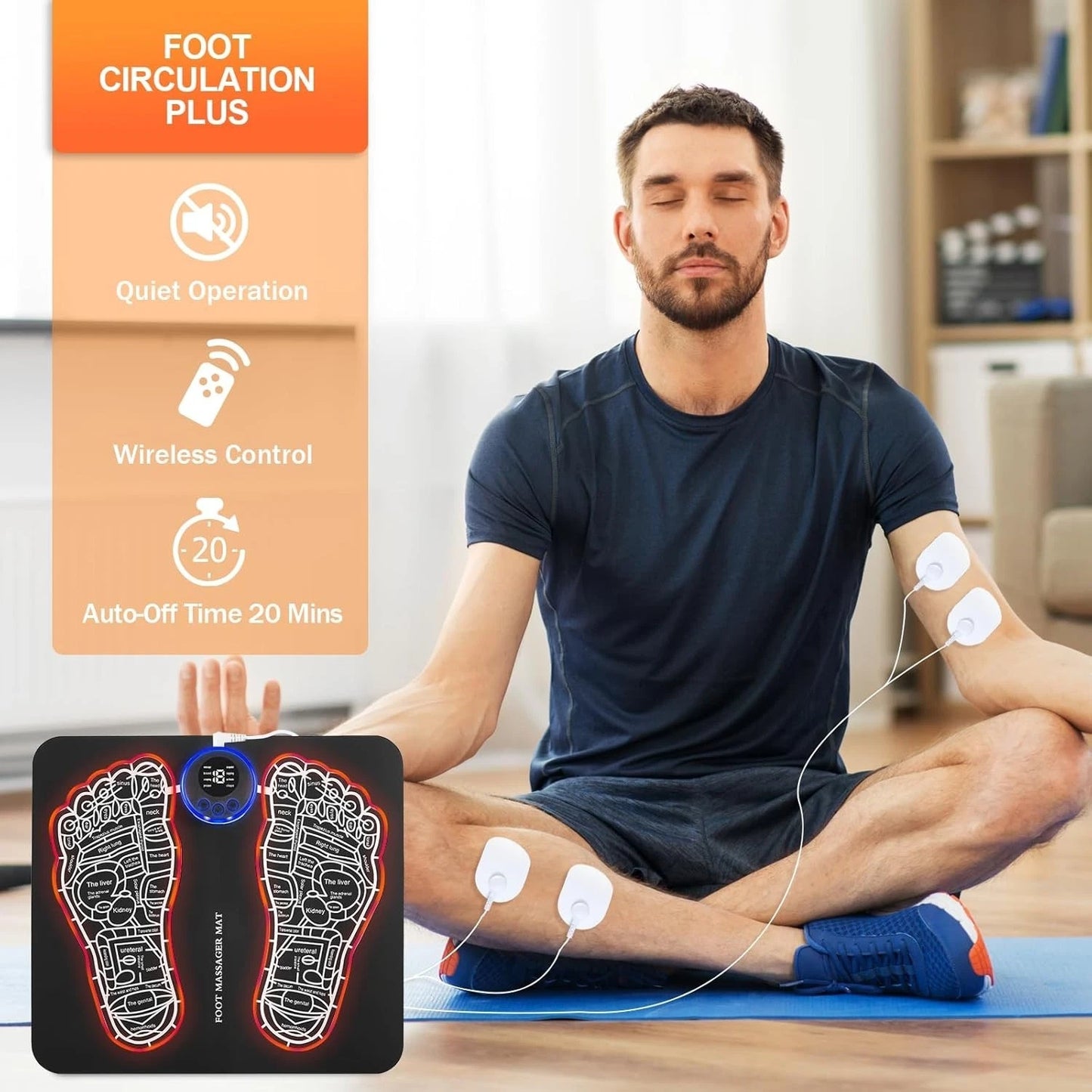 NEWDAY EMS Foot Massage Mat – TENS Muscle Relaxation Pad w/ Remote Control