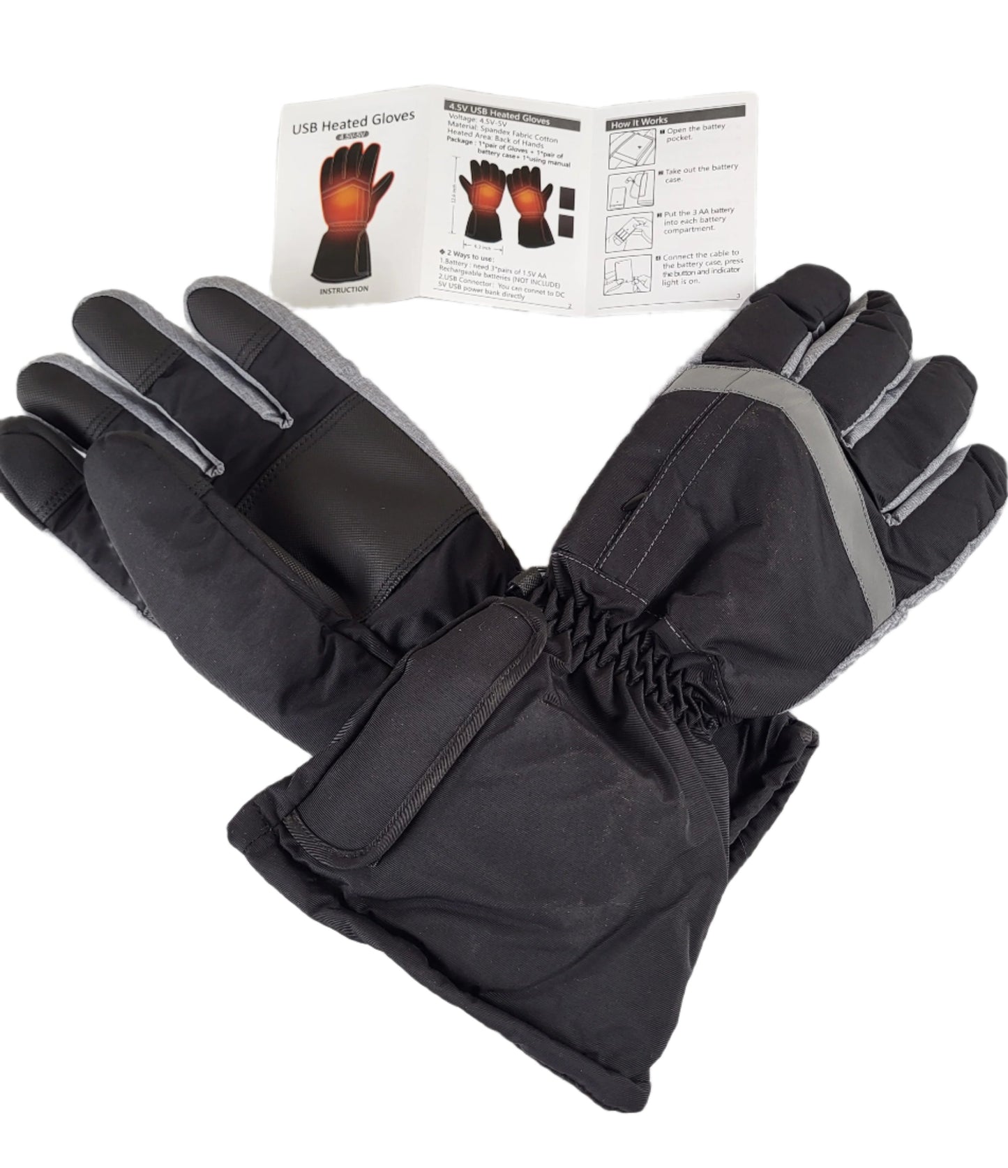 AUTOCASTLE USB Heated Gloves for Hunting, Skiing, and Motorcycling, Black, One Size