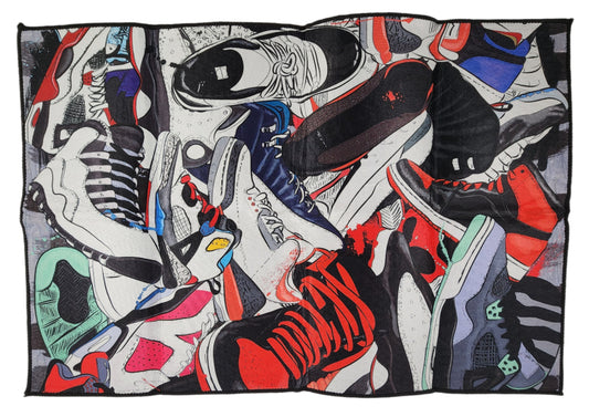 Basketball Shoes, Sneakers Street Decor Rug, 24x36", Colourful