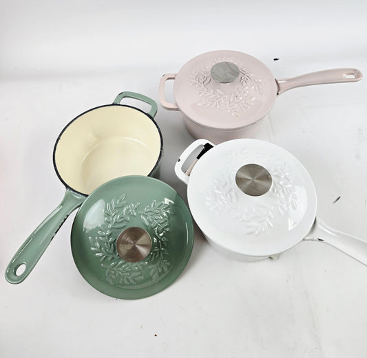 Enameled Cast Iron 2qt Saucepan and Lid