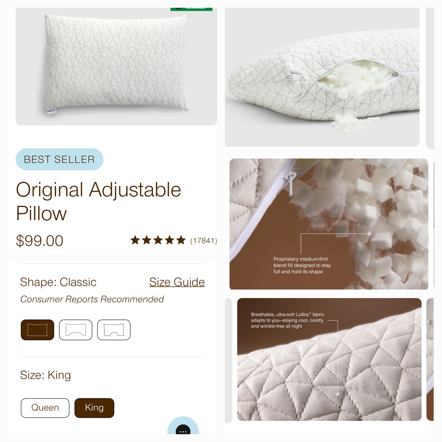 Coop Memory Foam Pillow, King