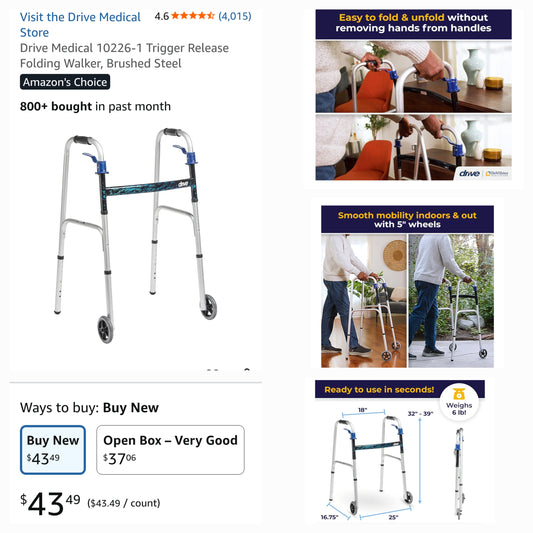 Drive Medical Trigger Release Walker