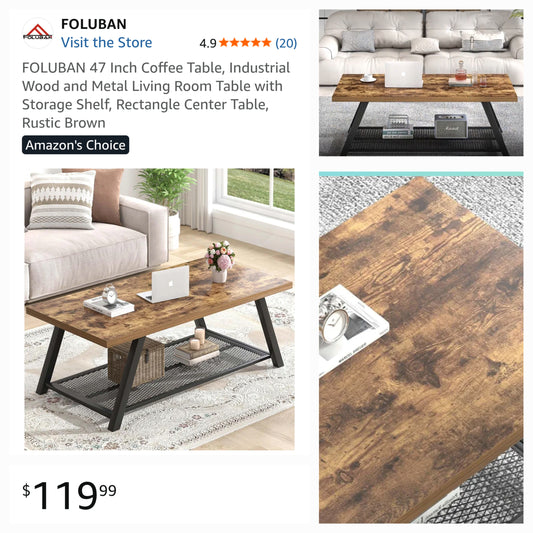 Foluban 47" Coffee Table