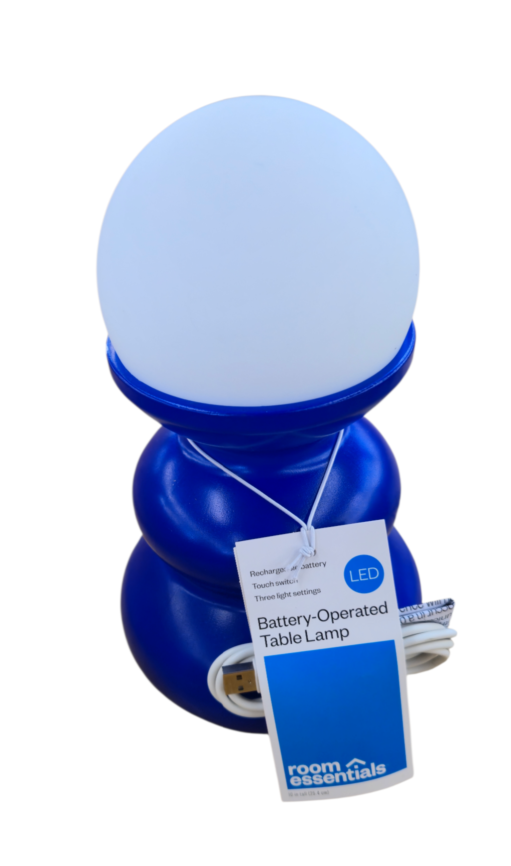 LED Battery Operated Table Lamp, Blue