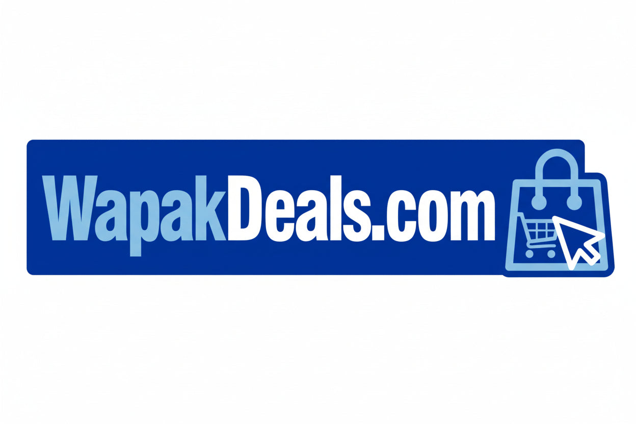 WapakDeals.com logo with a blue banner and shopping bag icon.