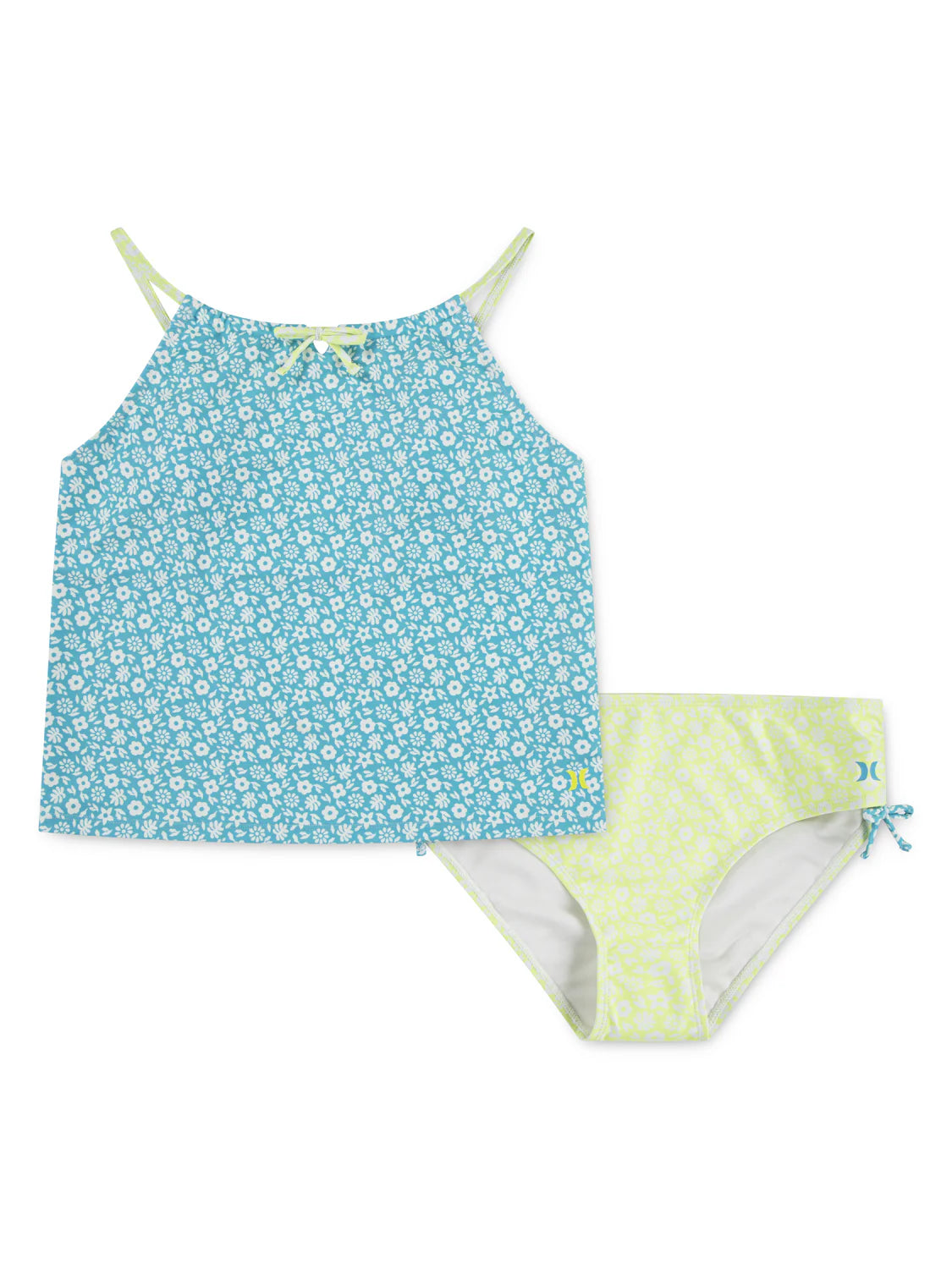 Hurley Girls' 2 Piece Tankini Swim Set Turquoise Waves / Cool Matcha