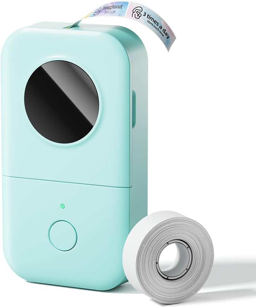 Phomemo Green Label Maker, D30 Portable Bluetooth Label Maker Machine with Tape, Small Mini Label Printer