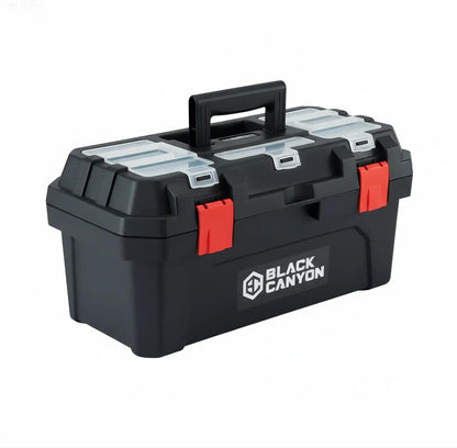 Black Canyon 17 Inch Plastic Tool Box, Support up to 44 lbs, w/Handle