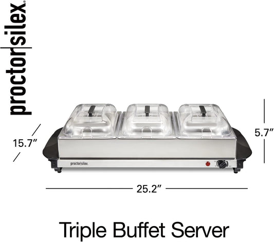 Proctor Silex 2.5 Quart Buffet Server & Food Warmer, Stainless Steel
