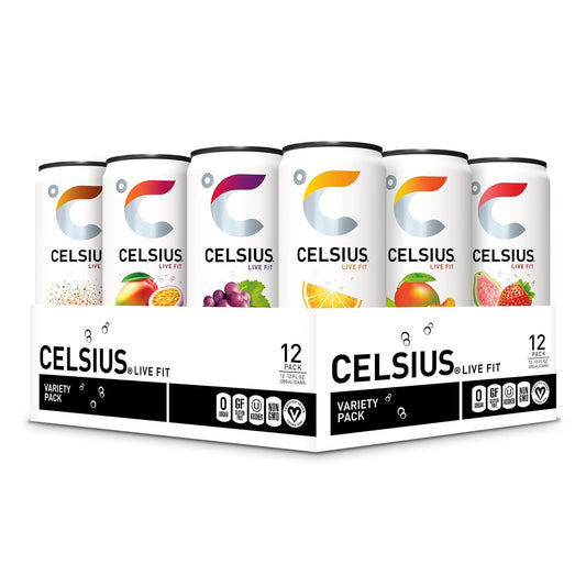 CELSIUS Assorted Flavors Official Variety Pack Energy Drink, 12 Fl Oz (Pack of 12)