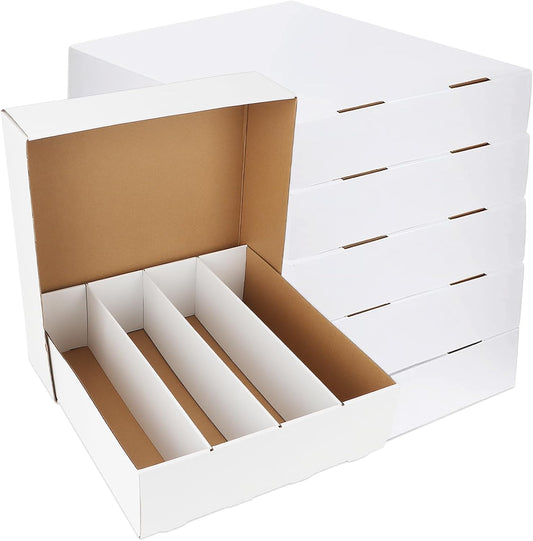 Trading Card Storage Box 3120 Count Collector Cards Box White, 6 Pack